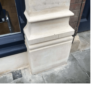 New pilaster base and plinth
